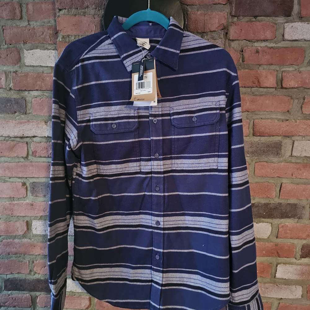 The North Face Blue and Gray Striped Casual Shirt